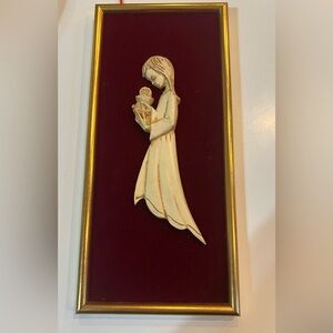 Vintage Religious French Girl Plaque